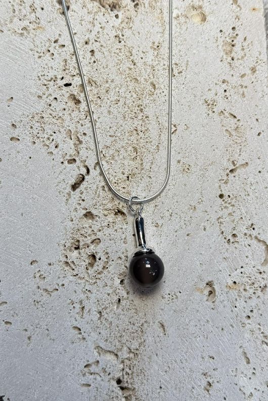 Lustre Drop Necklace Silver 